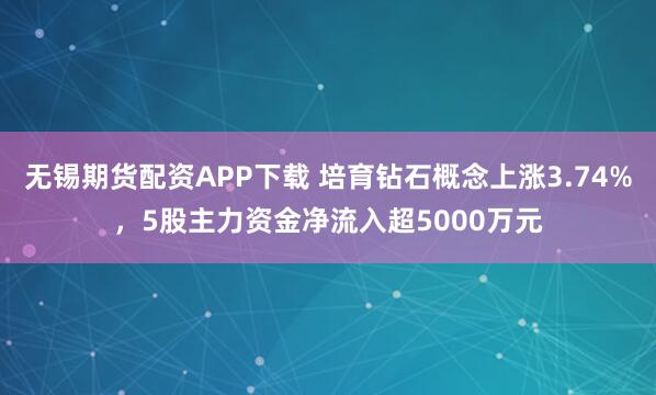 无锡期货配资APP下载 培育钻石概念上涨3.74%,5股主力资金净流入超5000万元