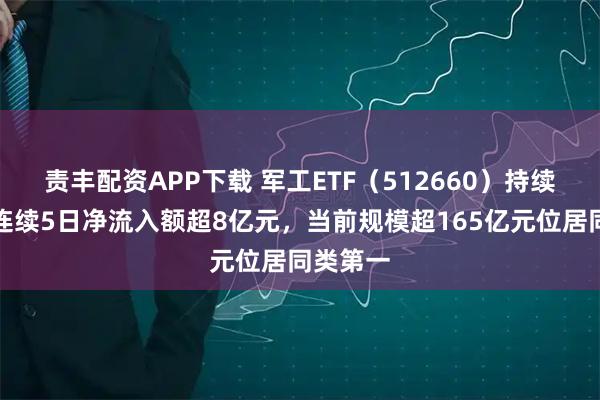 责丰配资APP下载 军工ETF（512660）持续吸金，连续5日净流入额超8亿元，当前规模超165亿元位居同类第一